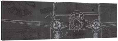 Plane Blueprint IV Canvas Art Print - Aviation Blueprints