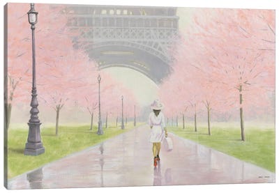Printemps a Paris I Canvas Art Print - Cherry Blossom Art