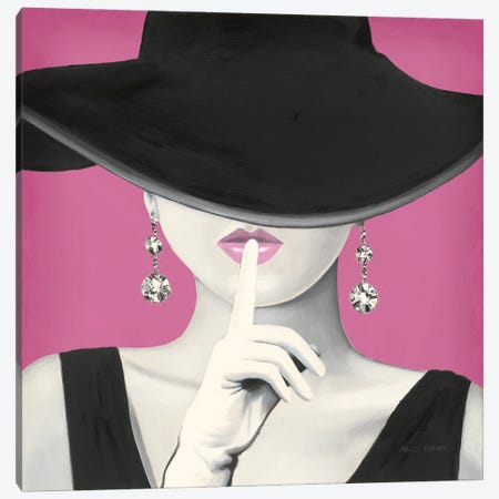 Haute Chapeau I PInk Canvas Print #MFA23} by Marco Fabiano Art Print