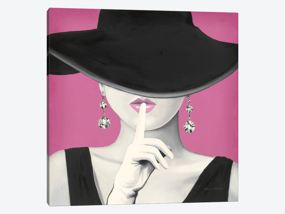 Haute Chapeau I PInk by Marco Fabiano 1-piece Canvas Art Print