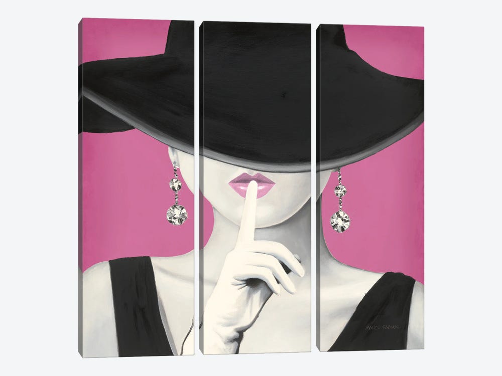 Haute Chapeau I PInk by Marco Fabiano 3-piece Canvas Art Print