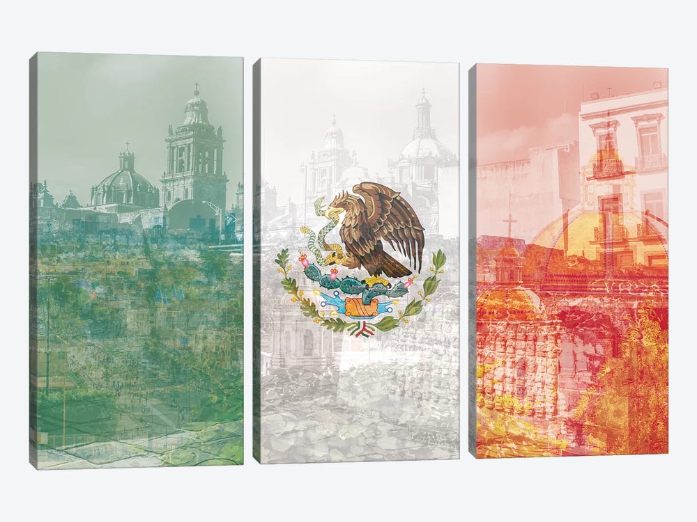 The City of Palaces - Mexico City - Springboard of the Aztec Empire by 5by5collective 3-piece Canvas Art Print