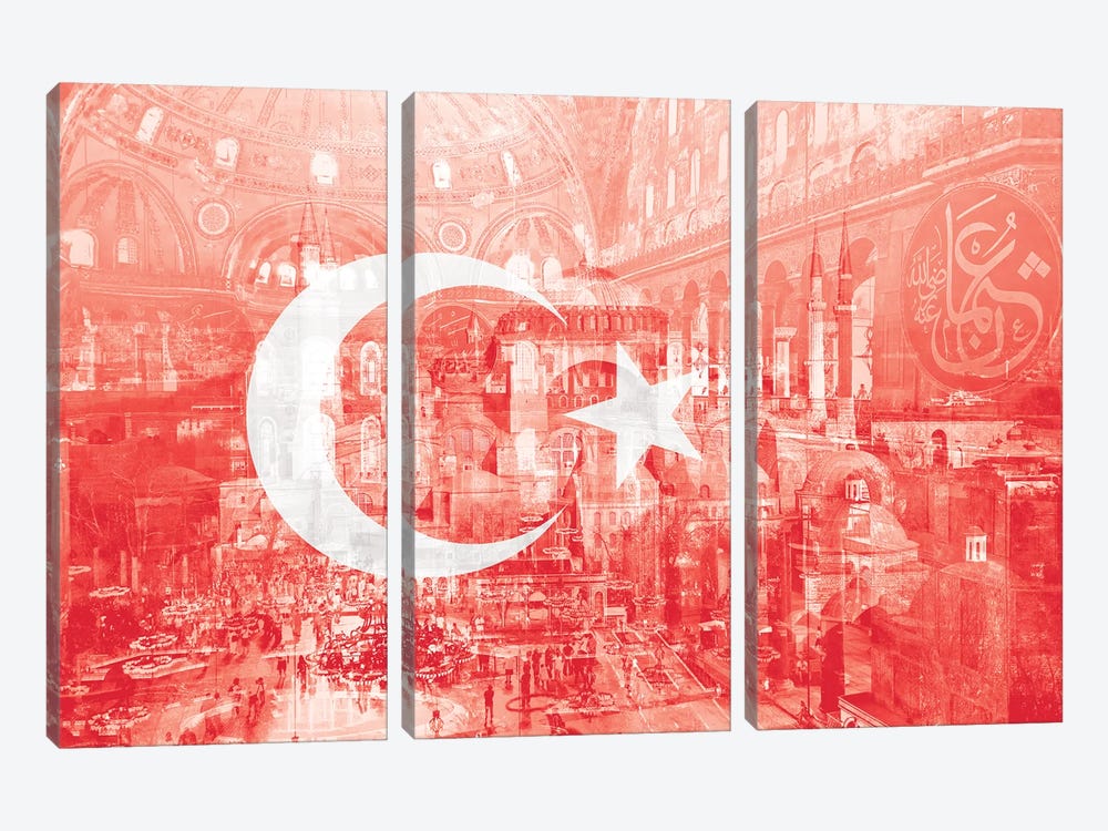 The City on Seven Hills - Istanbul - Straddler of Europe and Asia by 5by5collective 3-piece Canvas Artwork