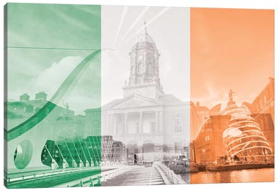 The Fair City - Dublin Canvas Art Print - Multicultural Flag Carnival