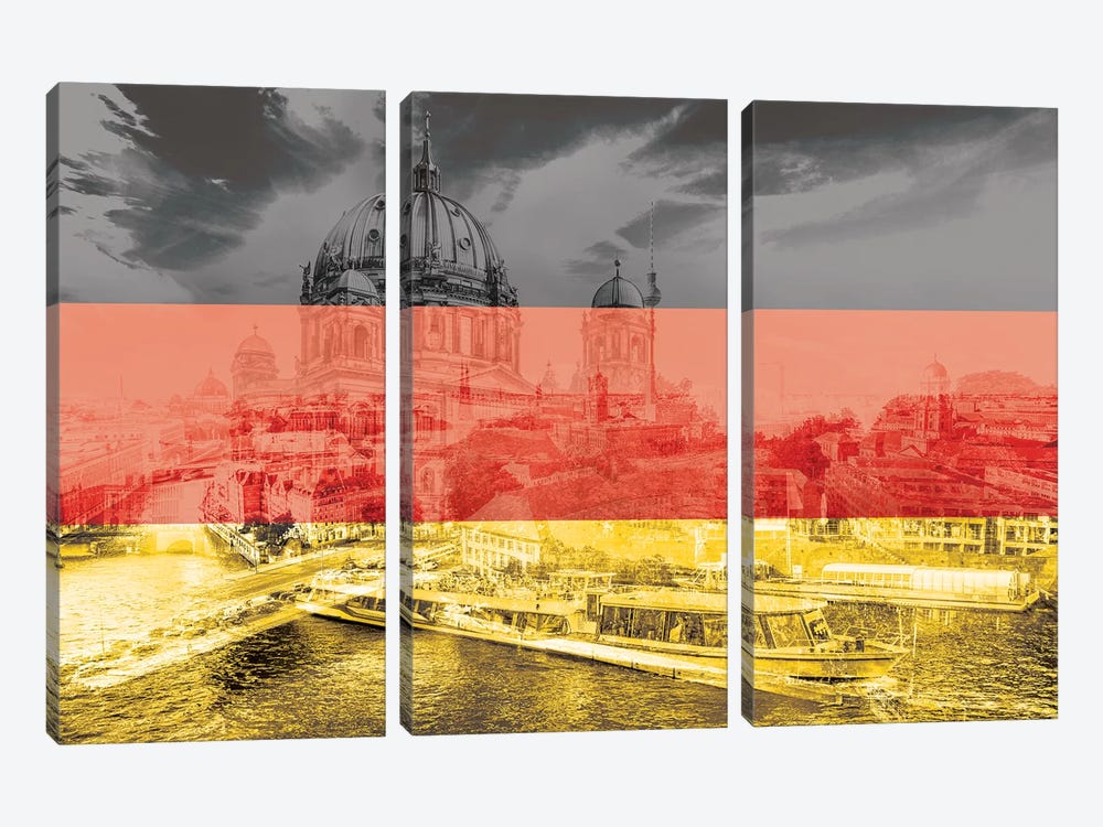 The Grey City - Berlin by 5by5collective 3-piece Canvas Wall Art