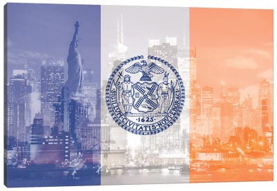 The Big Apple - New York City - An Architectural Dazzle Canvas Art Print - Flag Art