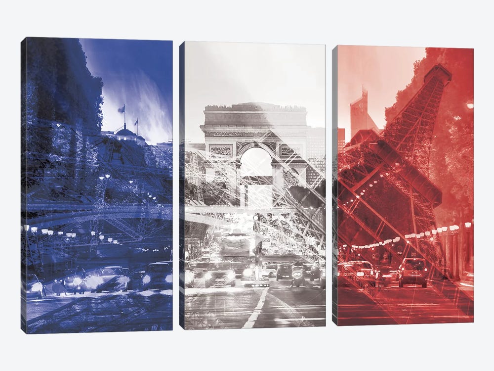 The City of Love - Paris - Where Romace Blossoms by 5by5collective 3-piece Canvas Artwork