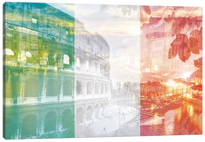 The Eternal City - Rome - Cradle of Ancient Architecture Canvas Art Print - Multicultural Flag Carnival