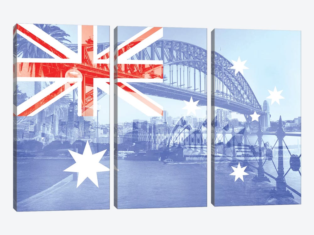 The Harbour City - Sydney - New South Wales by 5by5collective 3-piece Canvas Print