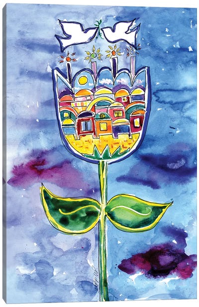 Jerusalem Bloom Canvas Art Print - Judaism Art