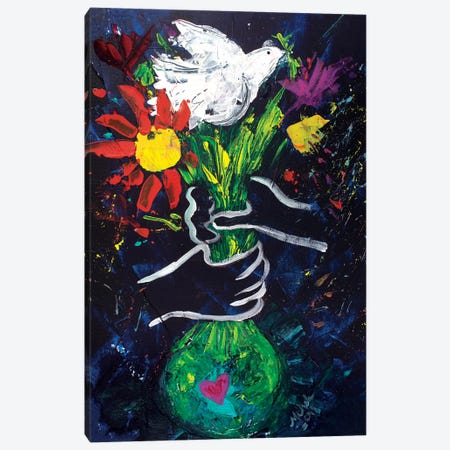 Peace A La Picasso Canvas Print #MFE13} by Michele Pulver Feldman Canvas Artwork