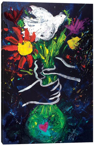 Peace A La Picasso Canvas Art Print - Michele Pulver Feldman
