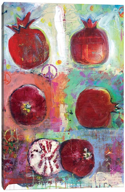 Peace And Pomgrantes Canvas Art Print - Pomegranate Art