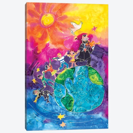 Peace Around The World Canvas Print #MFE15} by Michele Pulver Feldman Canvas Art Print