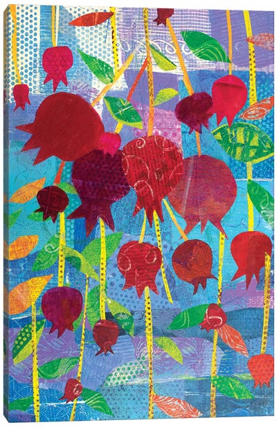 Pomegranate Party Canvas Art Print - Michele Pulver Feldman