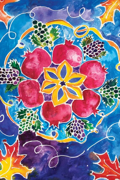 Michele Pulver Feldman: Pomegranates And Grapes by Michele Pulver Feldman