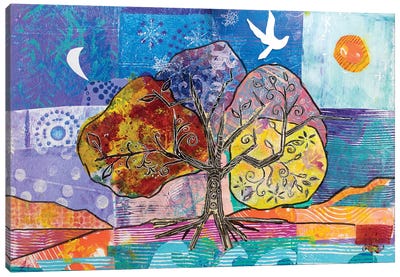 4 Seasons Of Peace Canvas Art Print - Michele Pulver Feldman