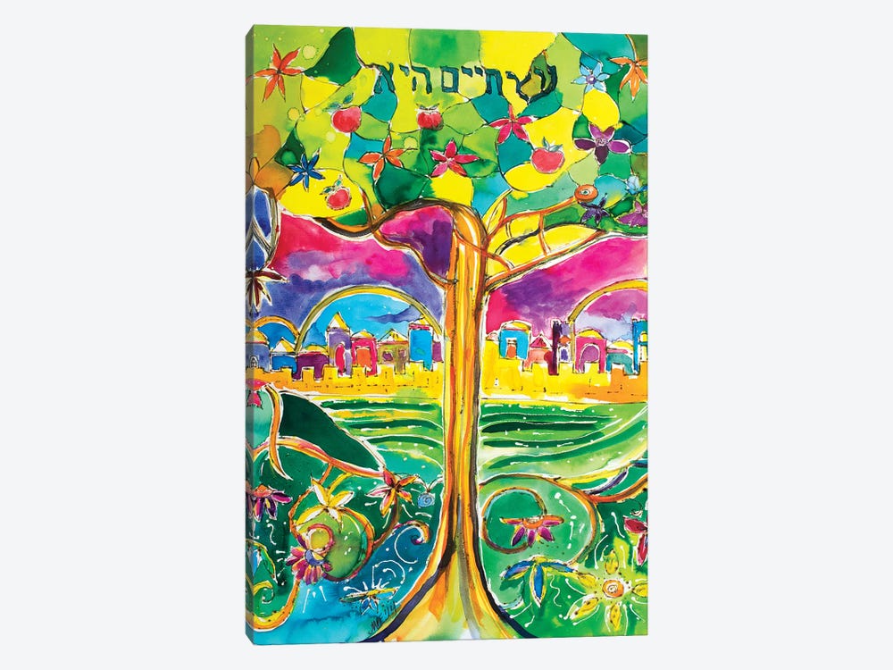 Tree Grows In Jerusalem by Michele Pulver Feldman 1-piece Canvas Art