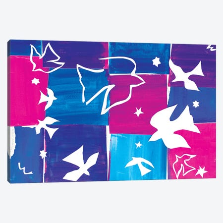 Doves A La Matisse Canvas Print #MFE34} by Michele Pulver Feldman Canvas Art Print