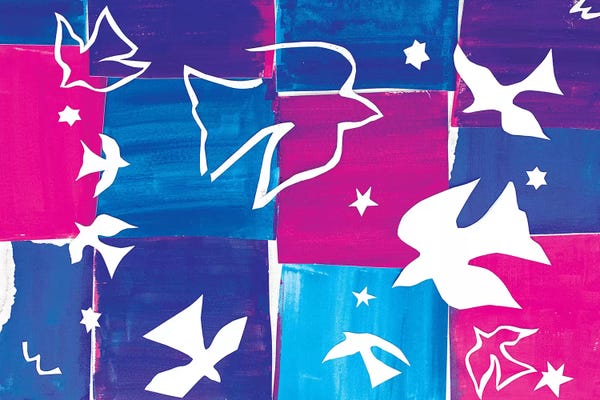 Michele Pulver Feldman: Doves A La Matisse by Michele Pulver Feldman