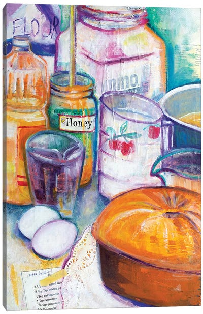 Honey Cake Canvas Art Print - Food & Drink Still Life
