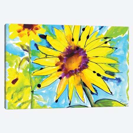 Sunflower Canvas Print #MFE51} by Michele Pulver Feldman Canvas Wall Art