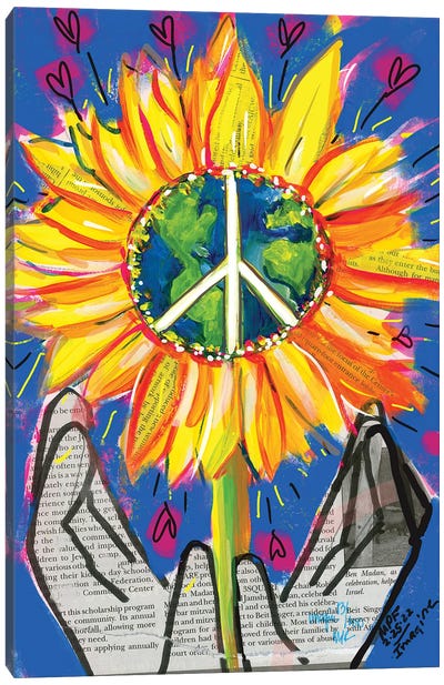 Imagine Canvas Art Print - Peace Sign Art