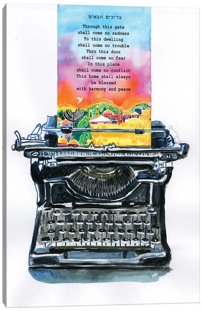 Home Blessing Canvas Art Print - Typewriters