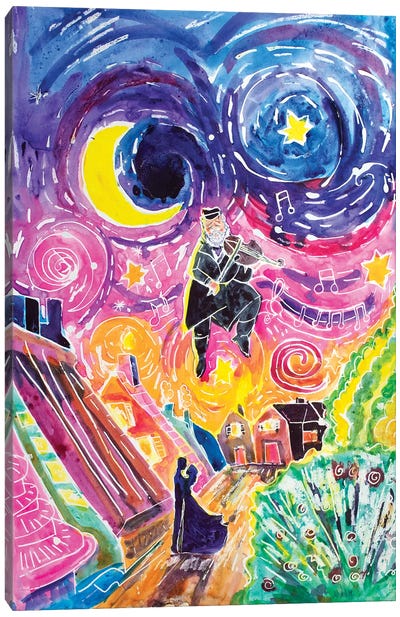 Fiddler Magic Canvas Art Print - Judaism Art