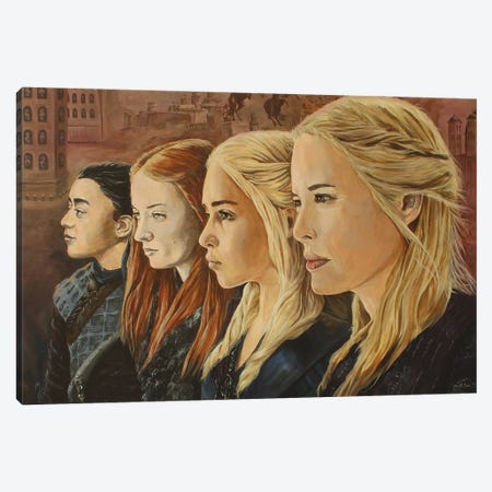 Dames Of Thrones Canvas Print #MFX108} by Mark Fox Canvas Wall Art