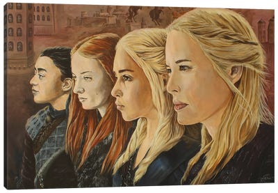 Dames Of Thrones Canvas Art Print - Drama TV Show Art