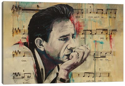 Johnny Canvas Art Print - Johnny Cash