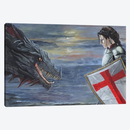 Georgina And The Dragon Canvas Print #MFX124} by Mark Fox Canvas Art Print