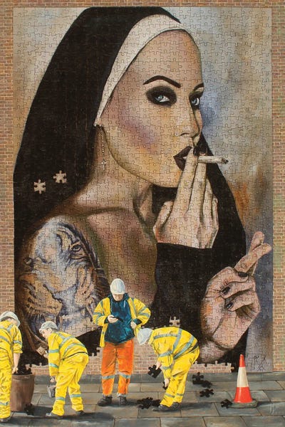 We're Gonna Be A Few Pieces Short by Mark Fox framed canvas print