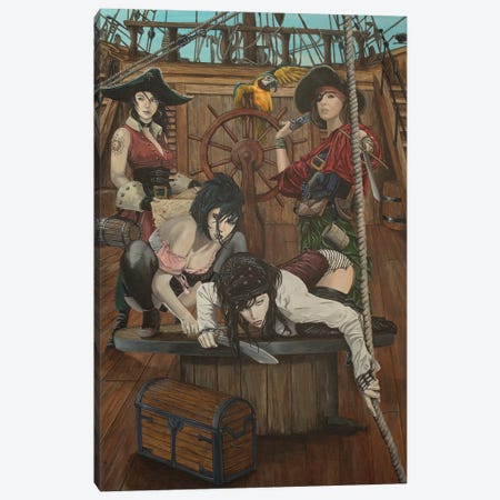 Where's All The Damn Rum Then? Canvas Print #MFX138} by Mark Fox Canvas Art Print
