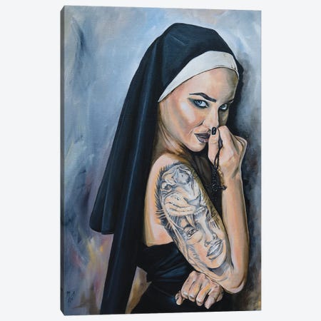 Wicked Nun 1 Canvas Print #MFX15} by Mark Fox Canvas Wall Art
