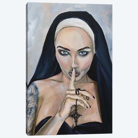 Wicked Nun 2 Canvas Print #MFX16} by Mark Fox Canvas Wall Art