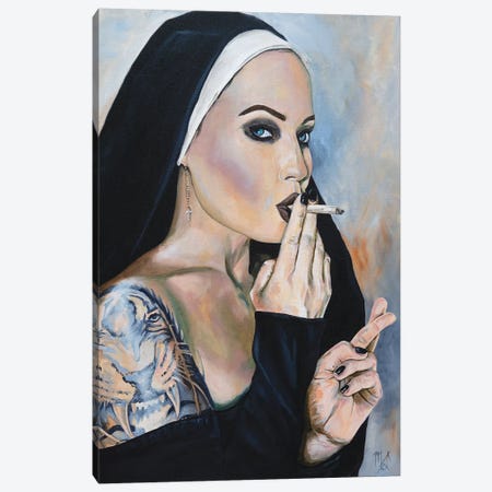 Wicked Nun 3 Canvas Print #MFX17} by Mark Fox Canvas Wall Art