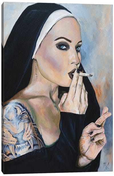 Wicked Nun 3 Canvas Art Print - Mark Fox