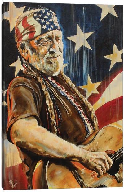 Funny How Time Slips Away Canvas Art Print - Willie Nelson