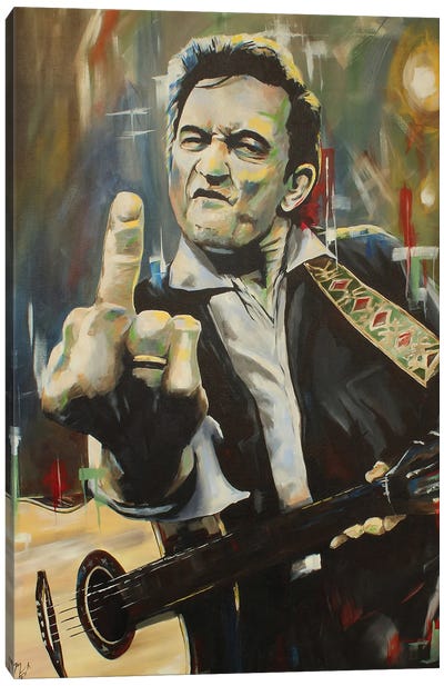 Hello, I'm Johnny Cash Canvas Art Print - 3-Piece Vintage Art