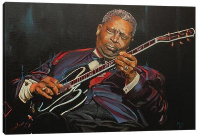 King of the Blues Canvas Art Print - Music Art