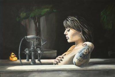 Peeking Duck by Mark Fox framed canvas print