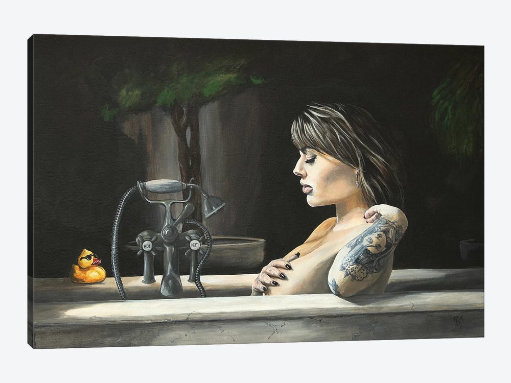 Peeking Duck by Mark Fox 1-piece Canvas Art Print
