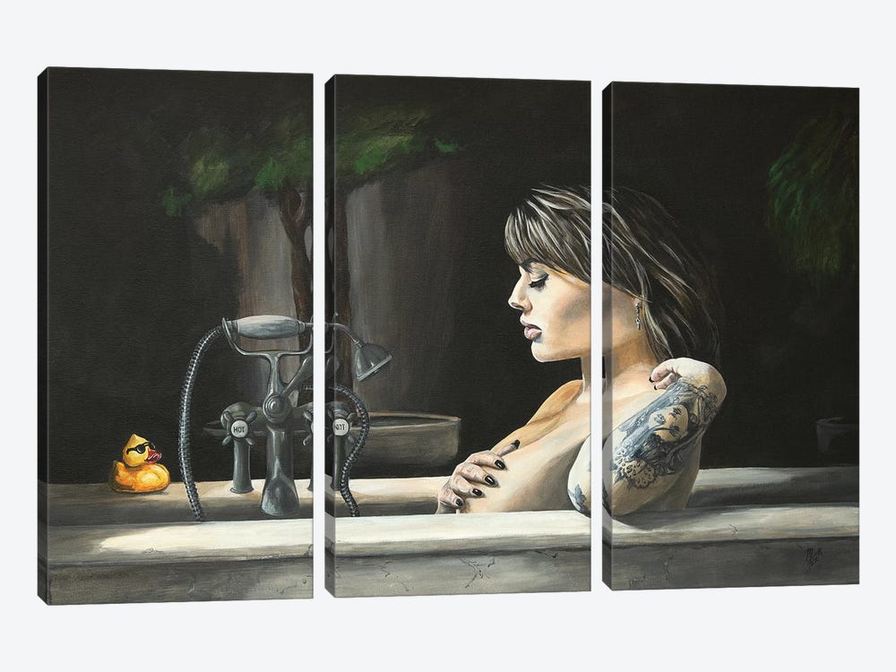 Peeking Duck by Mark Fox 3-piece Canvas Print