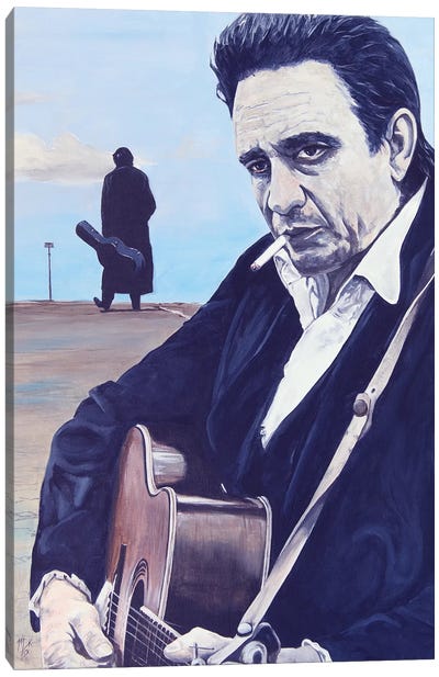 Johnny Canvas Art Print - Johnny Cash