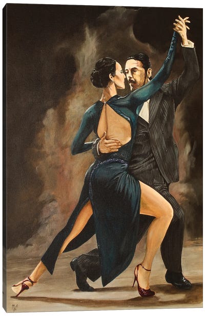 Tango in Red Shoes Canvas Art Print - Dancer Art