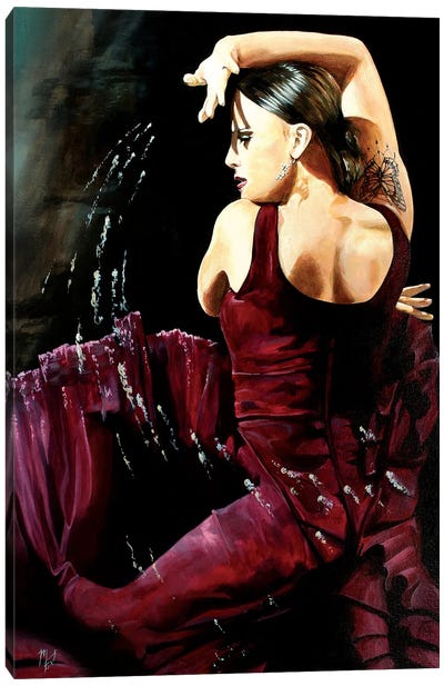 The Passion Of Isabella Canvas Art Print - Red Passion
