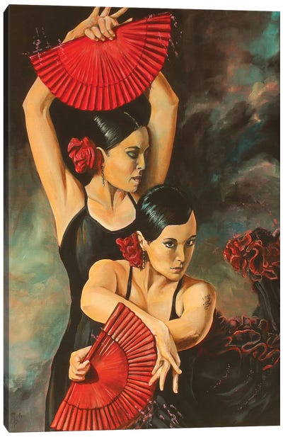 The Fire Of The Two Canvas Art Print - Tango Art