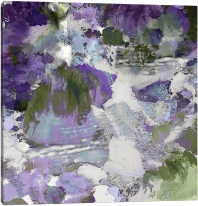 Dynamic IV Canvas Art Print - Gray & Purple Art